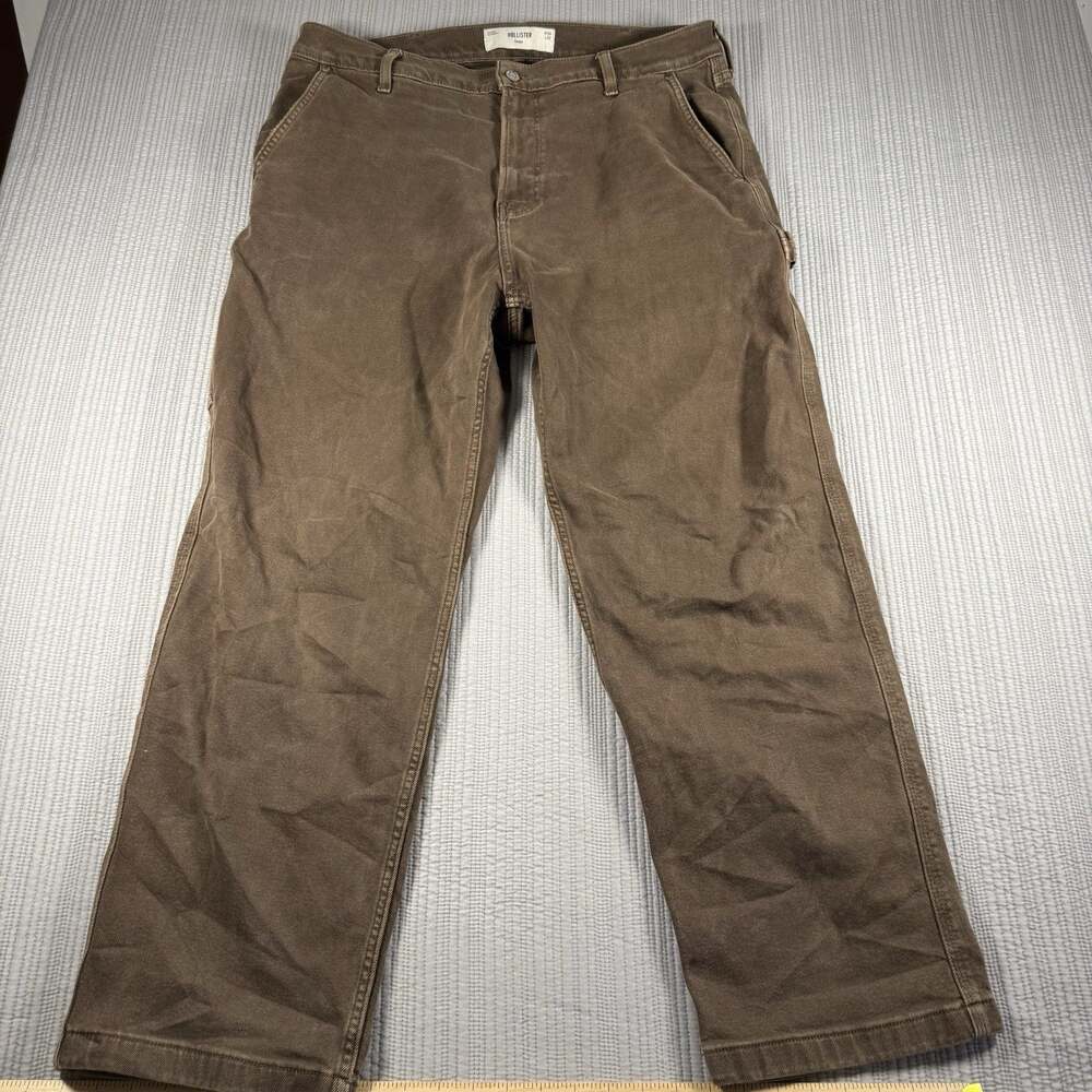 Hollister Jeans Khaki Men’s 36 X 32 Baggy Brown Workwear Gorpcore 90’s Skater